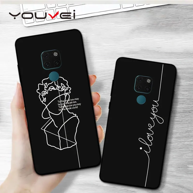 

YOUVEI Case For Coque Huawei Mate 20 Case Black Soft TPU Back Cover For Huawei Mate 20 Lite Case Cover Mate 20 Pro Phone Case