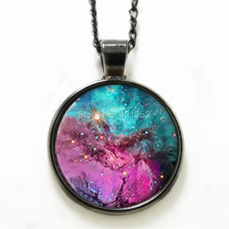10pcs Galaxy Nebula necklace, Handmade Galaxy Trifid Nebula Pendant