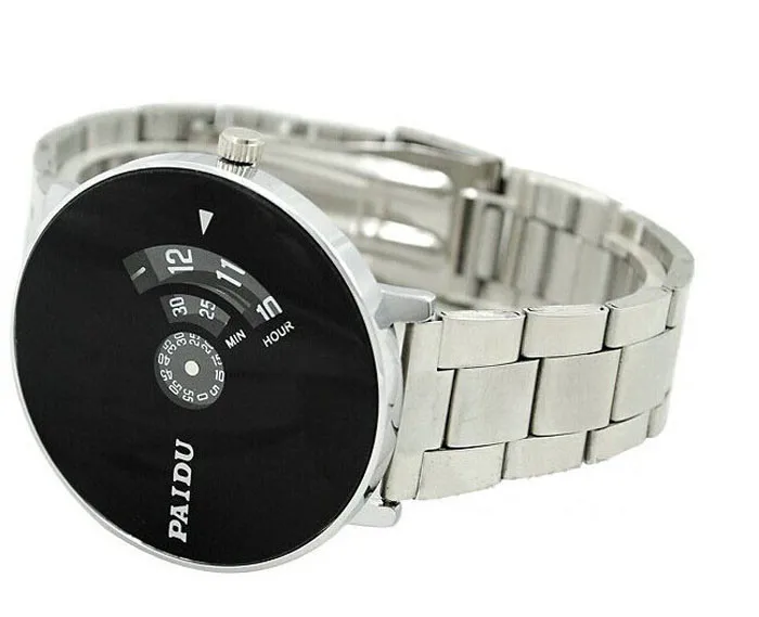 Нержавеющая сталь Группа PAIDU кварцевые наручные часы черный поворотный циферблат для мужчин s подарок электронные часы цифровые часы Мода gif для мужчин's w