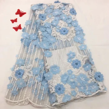 

African lace fabric 2018 high quality lace french tulle lace fabric flower mesh embroidery fabric trim for clothing R42