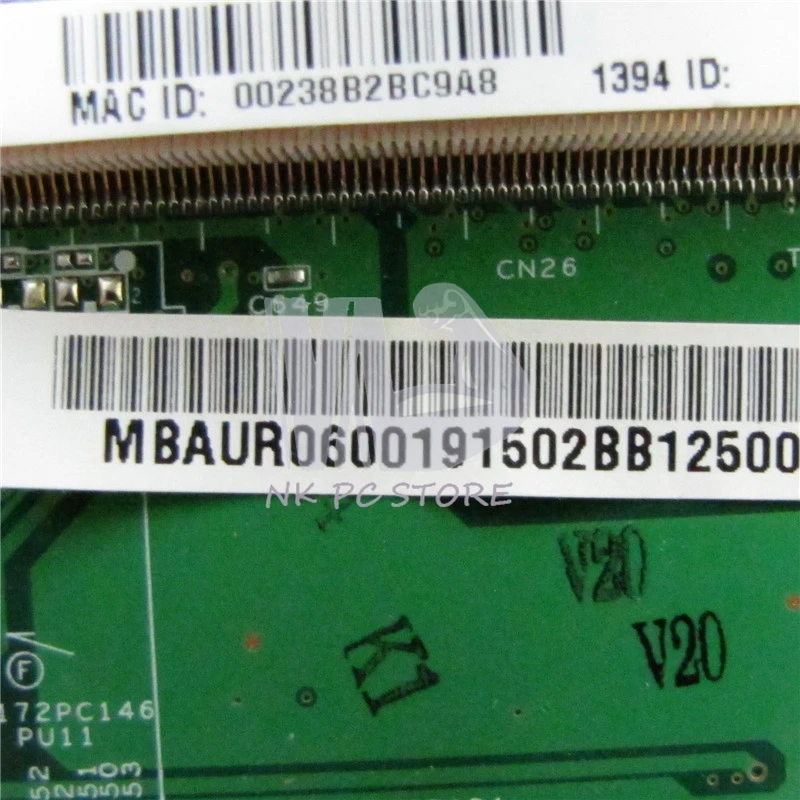 NOKOTION материнская плата для ноутбука acer aspire 6530 6530G основная плата MBAUR06001 DA0ZK3MB6F0 DDR2 Бесплатный процессор с графическим слотом