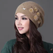

Sheep knitted hat winter hat women's thickening warm hat knitted hat