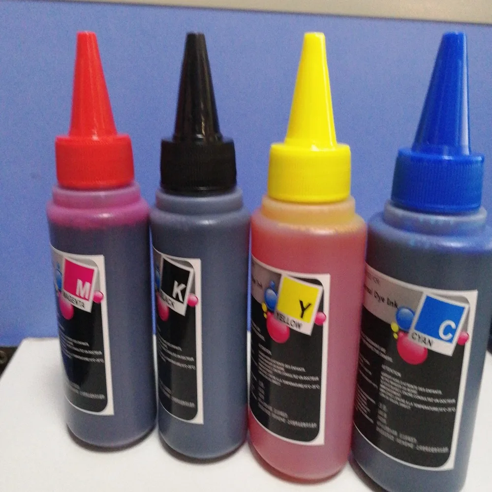 

Universal 4 color,4 x 100ml Dye ink for HP 178,920,940,364,564 655 685 ect,refillable ink for HP inkjet printer.