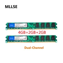 MLLSE New Sealed DIMM DDR2 800Mhz 4GB(2GBX2Pieces) PC2-6400 Memory for Desktop RAM,Good Quality!