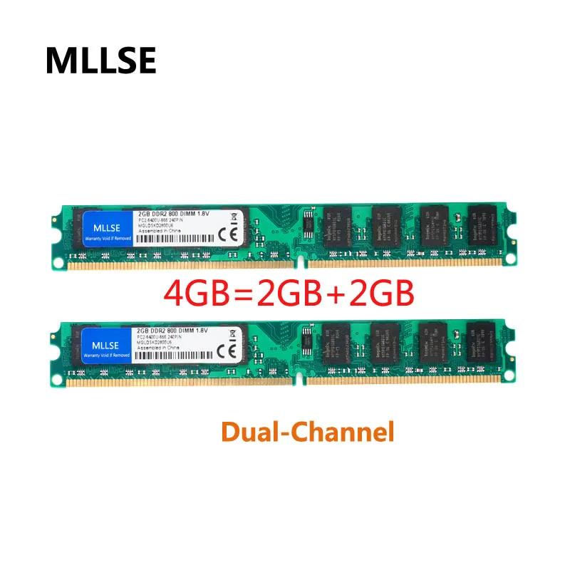 Mllse novo selado dimm ddr2 800mhz 4gb (2gbx2pieces) PC2 6400 de memória para desktop ram, boa qualidade!|ddr2 800mhz 4gb|dimm ddr2ddr2 800mhz - AliExpress
