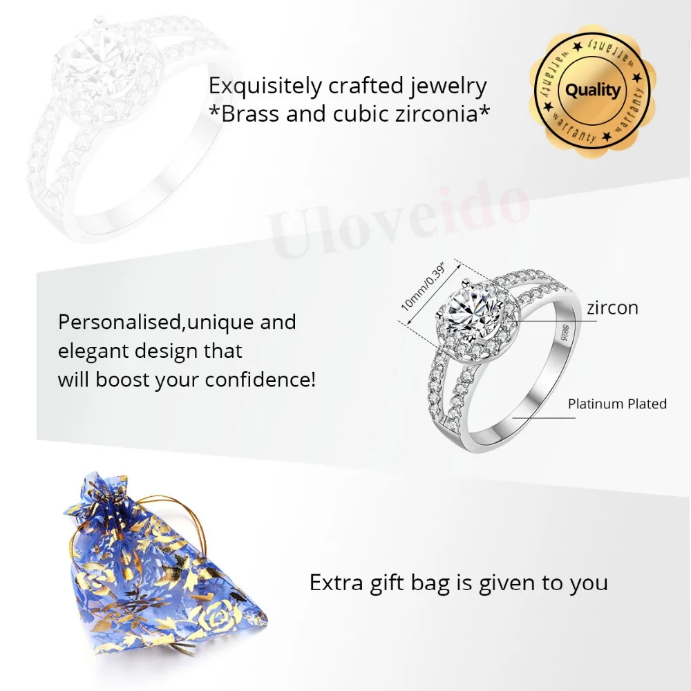 15% off Fashion Wedding Rings Silver Color Gifts for Women Charms Ring Rainbow Mystic Vintage Jewelry Bijouterie Uloveido J510