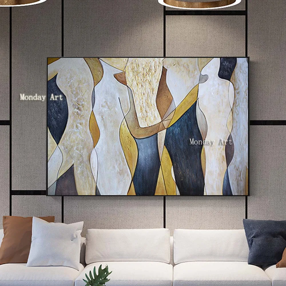 Online Große malerei Hand gemalt Liebhaber Regen Landschaft Ölgemälde Auf Leinwand Wand Kunst Bilder Für Wohnzimmer Home Decor beste geschenk