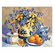 Выполненные анютины глазки Сделай Сам цифровой Краски ing Краски по номеру холст работа стены комнаты Home Decor W229