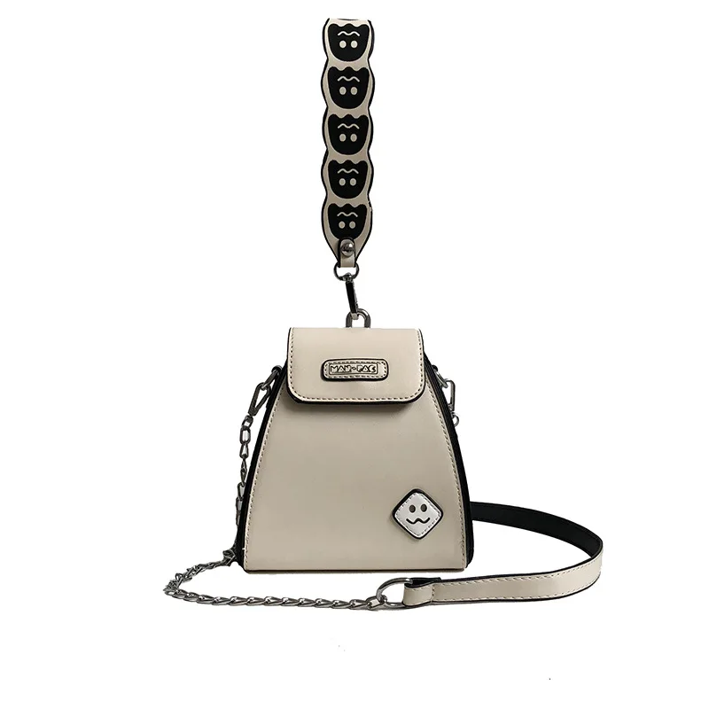 HANSOMFY новая весенняя Британская мода простая маленькая квадратная сумка женская дизайнерская сумка на цепочке Наплечная Сумка для мобильного телефона LD-89 - Цвет: Creamy-white
