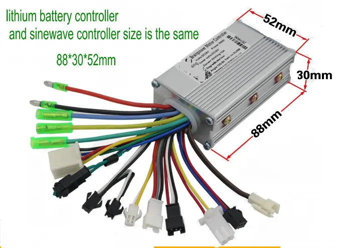 Sinewave контроллер синусоидальный контроллер 24v36v48v 250w350w 6mosfet для электрического скутера Электрический велосипед горный велосипед ATV трехколесный мопед