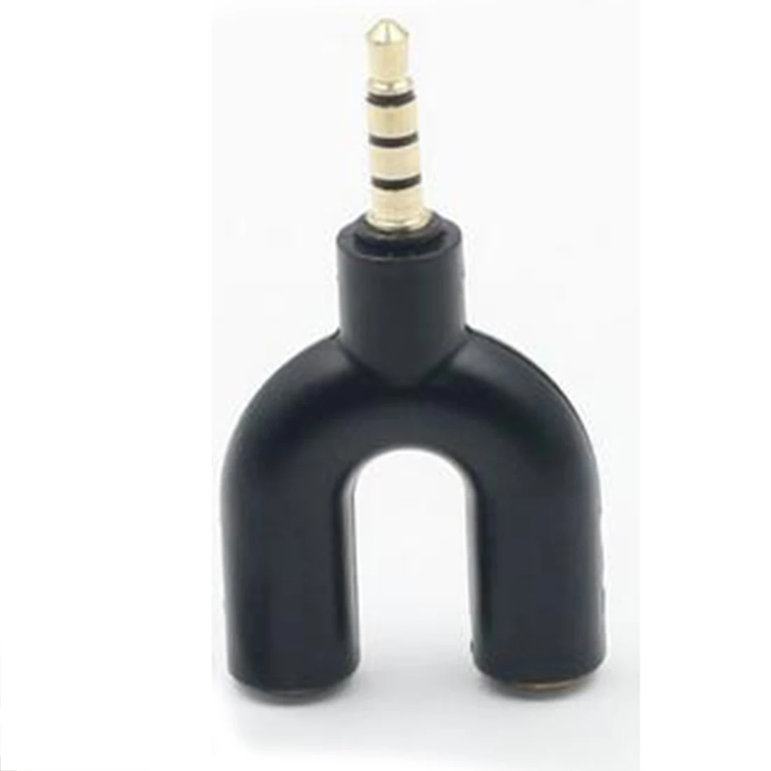 

Black U Shape 3.5mm Stereo Splitter Audio 1 Male to 2 Female Earphone Headset + Microphone Adapter for PC IPhone Smartphone Pad