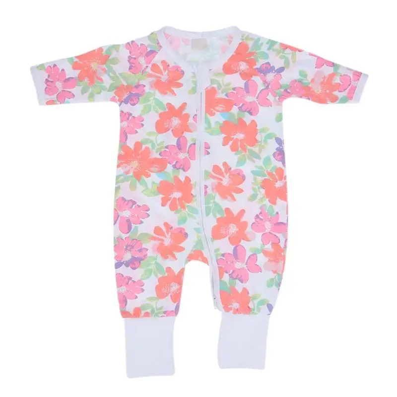 

New Baby Long Sleeve Romper Newborn Girl Boy Floral Jumpsuit Cotton Overall