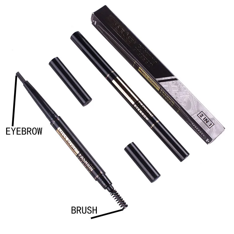 

5pcs Beauty Double-headed Automatic Eyebrow Pencil Eyebrow Powder Waterproof Anti-sweat Does Not Bloom Lasting Purple Tube Brush