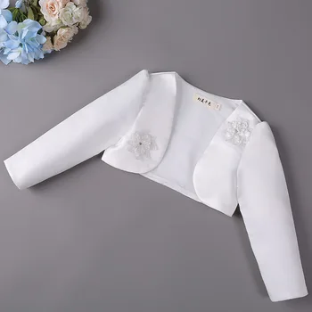 

New Arrival Baby Girls Bolero Children Long Sleeves Applique Flower Short Coat Formal Girls Shrug Kids Clothes
