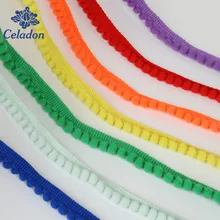 5Yards/Lot Sizzling Sale 10MM Pom Pom Trim Ball Fringe Ribbon DIY Stitching Accent Lace 20 Colours For Residence Get together Ornament