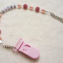 MIYOCAR индивидуальное-любое имя Принцесса Розовый Bling ручная работа соска зажимы/пустышка держатель цепи фиксатор/зажим для прорезывателя