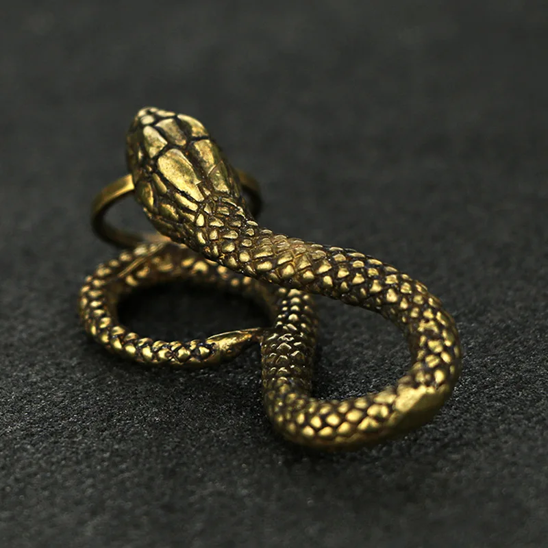 

Decoration Snake Figurine Brass Vivid Souvenir Zodiac Serpent Accessories Delicate.2.0*4.8cm