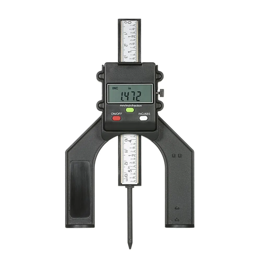 

0-130mm Digital Height Gauge Table Saw Depth Gauge with Three Measurement Units Locking Screw for Woodworking Router Table