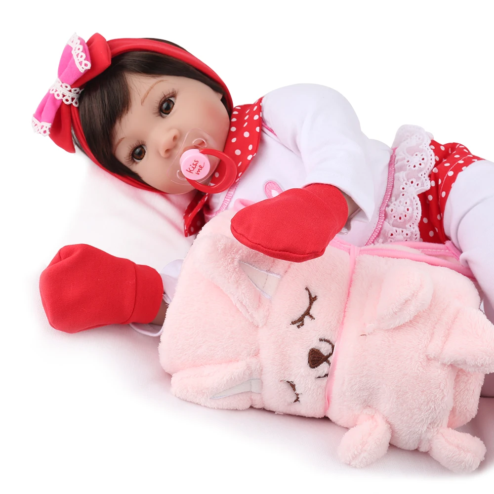 NPKDOLL Reborn Baby Doll Lifelike Bebe Boneca мягкая виниловая Акция очаровательная девочка милый 22