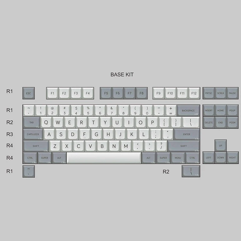 Большой Bone MDA профиль колпачки полный набор Dye-sub ключи в комплекте база Numpad CMYW набор и модификаторы для cherry mx механическая клавиатура - Цвет: Big Bone Base KIT