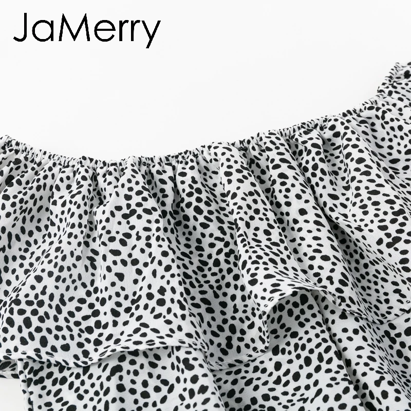JaMerry/винтажное сексуальное короткое платье с открытыми плечами и рюшами в