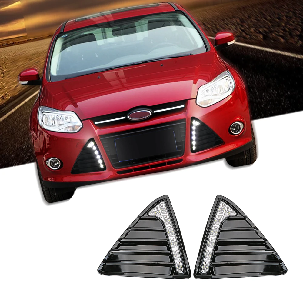 

Auto LED DRL Daylight 2Pcs/Set White Waterproof DC 12V Fog Lamp Car Daytime Running Lights For Ford Focus 3 MK3 2012 2013 2014