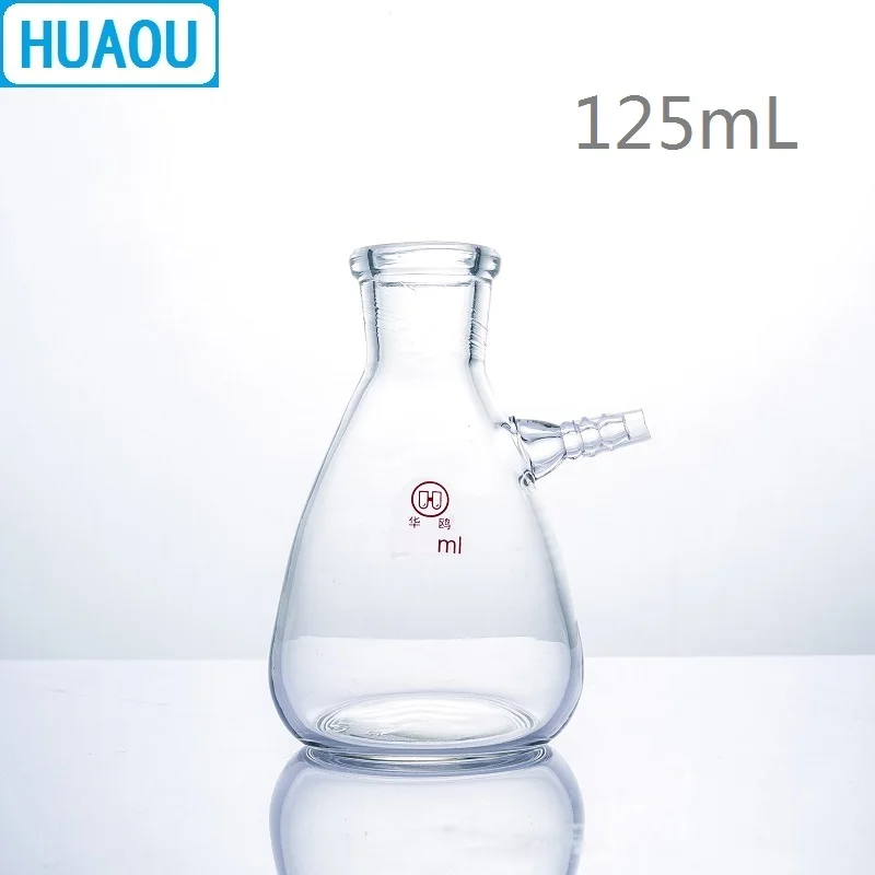 

HUAOU 125mL Filtering Flask with Upper Tubulature Borosilicate 3.3 Glass Laboratory Chemistry Equipment