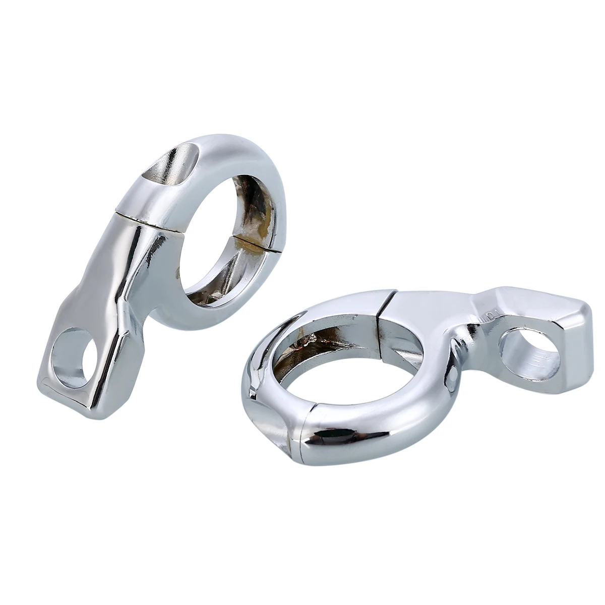 For ATV Motorcycles Scooters 2pcs Motorcycle Turn Signal Light Mirror Adapter Clamps  1" Handlebar Silver Metal Mount Mayitr