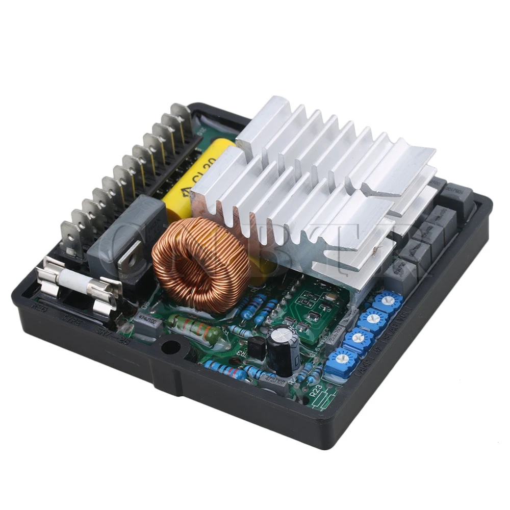 

CNBTR 9.5x9x3.5cm Black Metal & ABS Plastic Adjustable AVR SR7 Automatic Voltage Regulator Controller for Generator