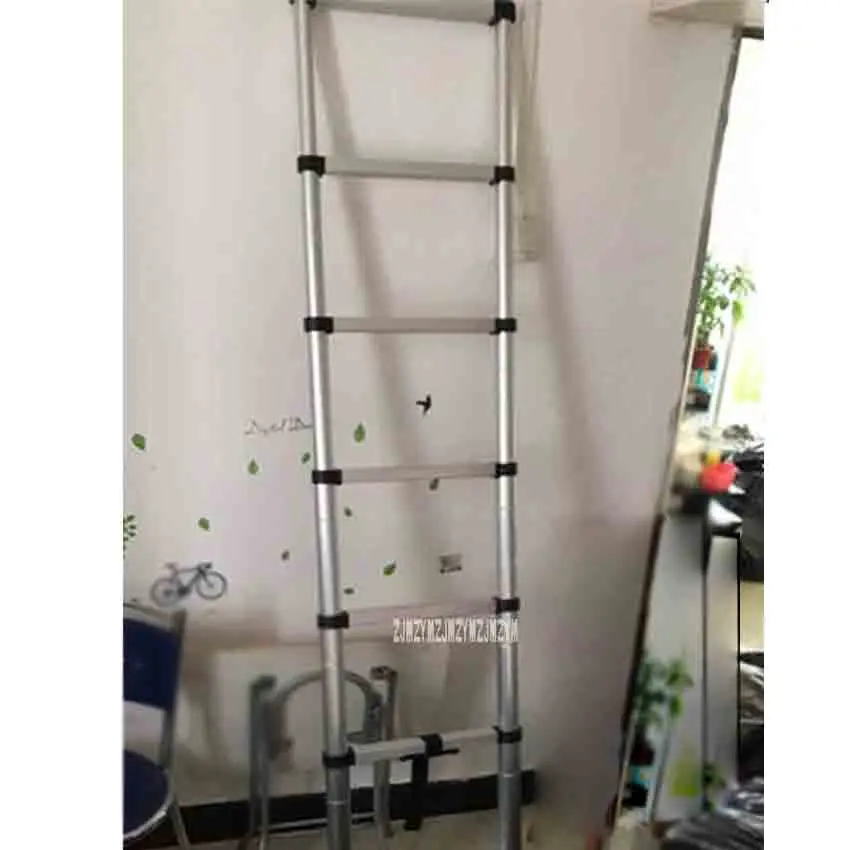 DLT-A портативный безопасный Толстый алюминиевый сплав удлинитель лестница односторонняя Прямая Лестница 2 метра Бытовая семиступенчатая лестница