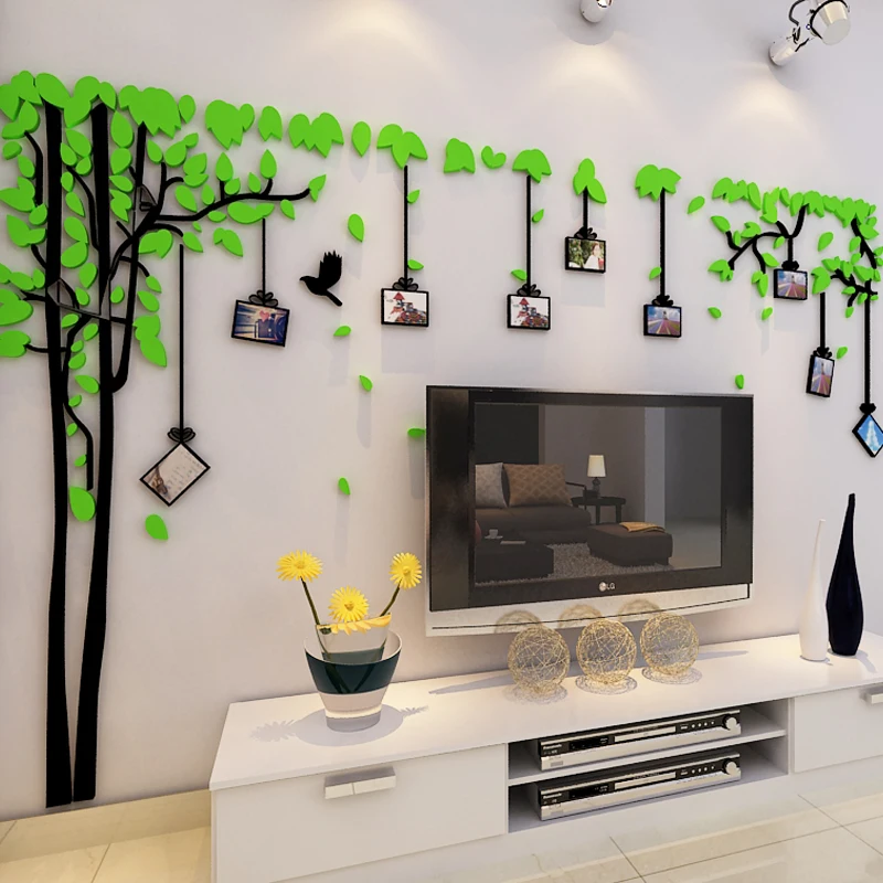 

3d Acrylic Photo Frame Tree Vine Self-adhesive Wall Sticker TV sofa background wall decoration Big tree wall sticker poster