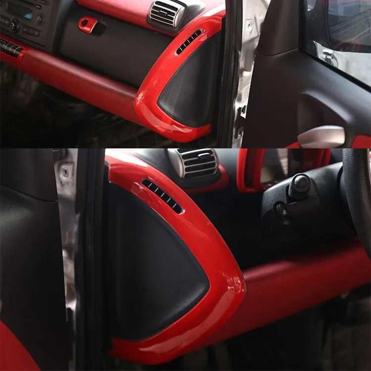

2pcs Car Dashboard Mouldings Trim Center Console Side Cover Sticker for Smart fortwo 2009 2010 2011 2012 2013 2014 Styling