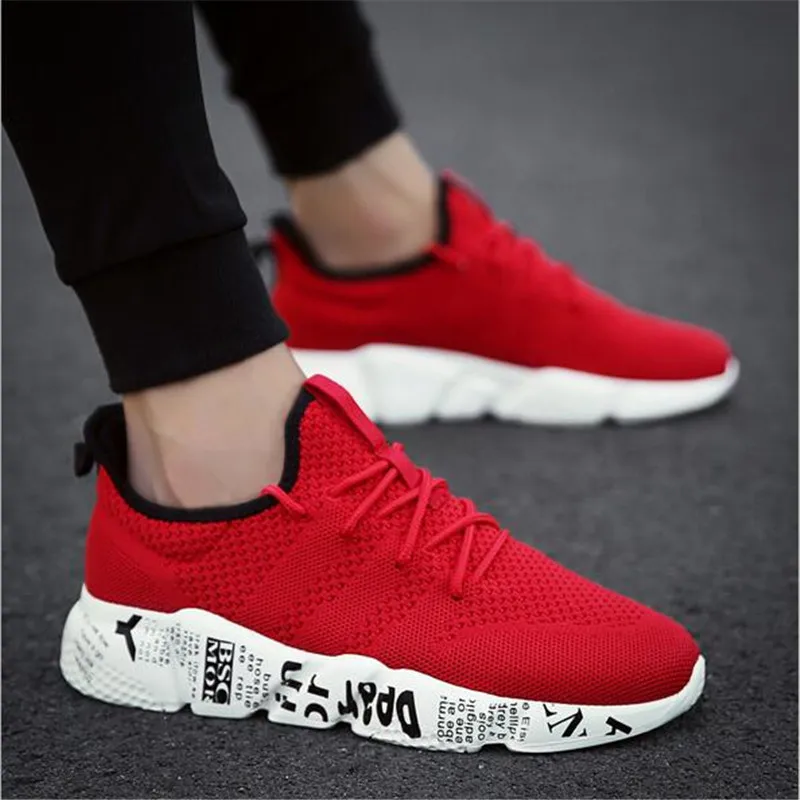 2018 المنسوجة الرجال حذاء كاجوال تنفس الذكور أحذية تنيس Masculino أحذية Zapatos هومبر Sapatos في الهواء الطلق أحذية رياضية الرجال