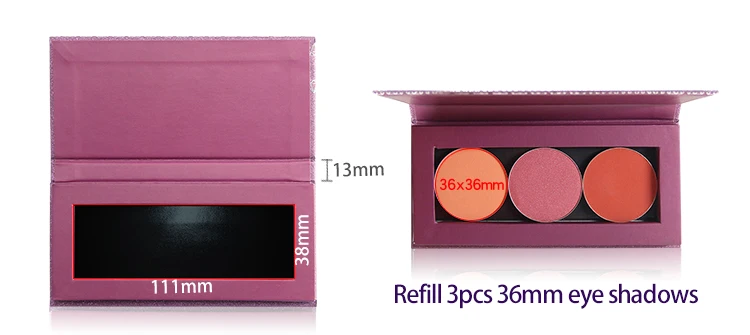 Coosei фиолетовая пустая Магнитная палитра теней для век фиолетовые алмазные тени для век макияж Сделай Сам палитра 136*64 мм палитра теней для век CP3-003