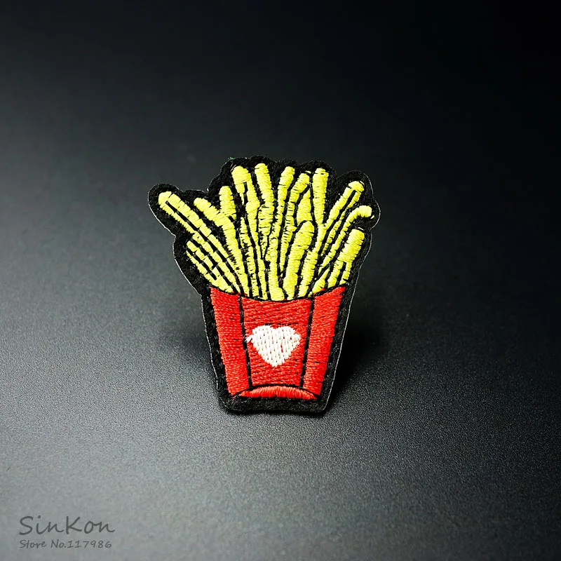 

French Fries (Size:4.0X4.2cm) DIY Cloth Badges Patch Embroidered Applique Sewing Clothes Stickers Apparel Accessories