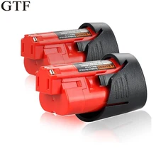 GTF 12V 2000mAh Power Tool Battery For Milwaukee M12 Li-ion Lithium Rechargeable Battery 48-11-2401 MIL-12A-LI Tool Batteries GTF 12V 2000mAh Power Tool Battery For Milwaukee M12 Li-ion Lithium Rechargeable Battery 48-11-2401 MIL-12A-LI Tool Batteries