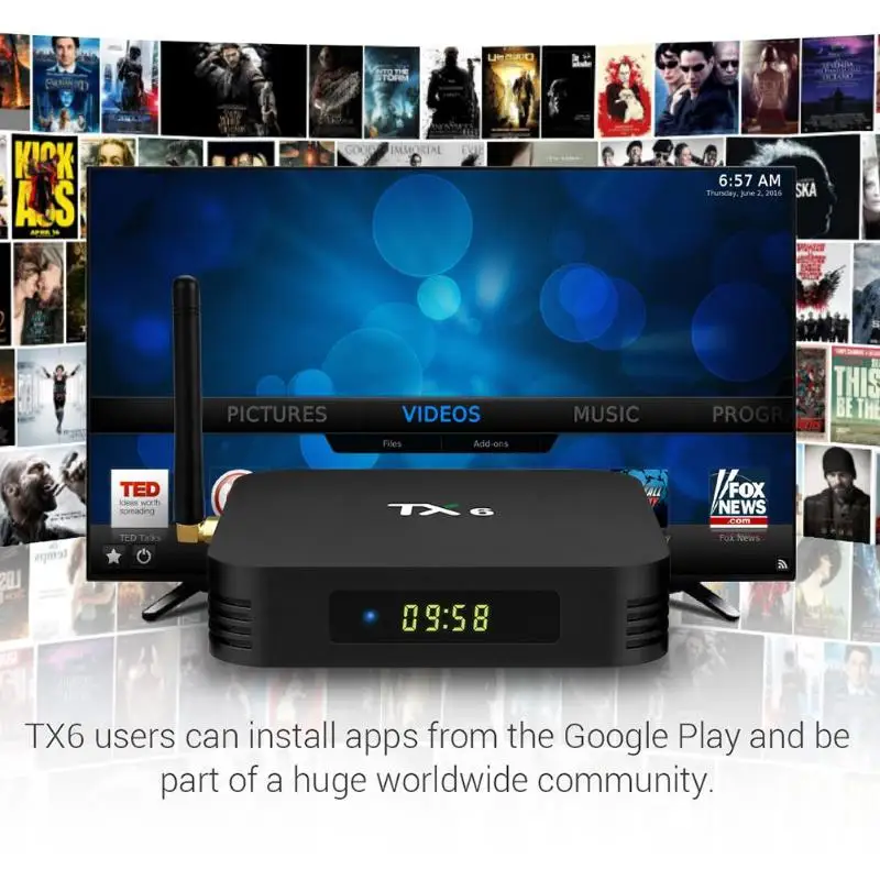 TX6 Android 9,0 умные телевизоры коробка Allwinner H6 4 ядра г + 32 ГБ 2,4 5 Dual Band Wi Fi BT 4,1 Декодер каналов кабельного телевидения Media Player