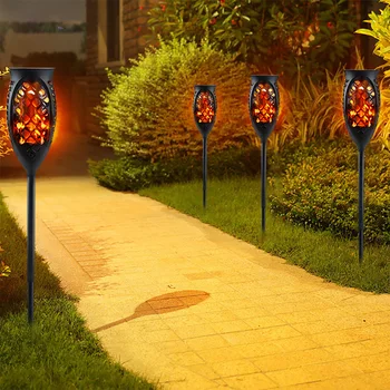 

Solar LED Flame Lamps Flicker Effect Torch Lights Waterproof IP65 LED Fire Light Bulbs 99pcs LED LED Fire Lights Garden #