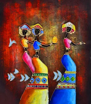 

Modern abstract handmade painting Folk dance on oil canvas for living room decor and wallpaper, gallery