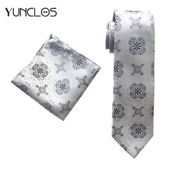 YUNCLOS жаккардовая из 2 предметов Для мужчин галстук набор тонкий галстук высокого качества тонкий тощий Для мужчин галстук платье платок