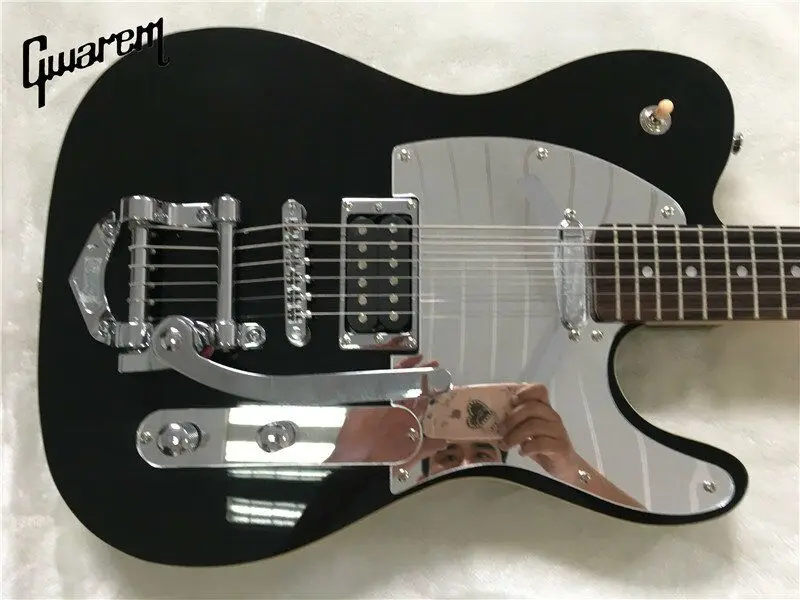 Electric guitar Бесплатная доставка Оптовая новый tl джаз черный цвет с большой тремоло/oem гитара/гитара в китай