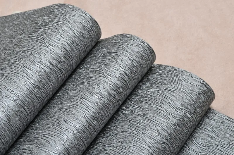 Silver Grey Black Metallic Textured Wallpaper Roll Gray Modern Striped