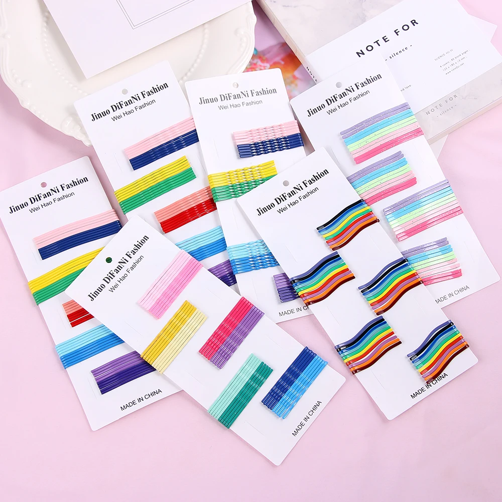 

1PC Women Colorful Simple Hairpin Girl Wave Barrette Spiral Side Clip Bobby Pin Hair Accessories Wholesale Hair Styling Tools