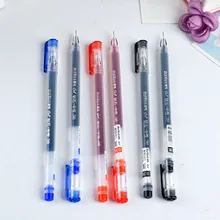 Caneta neutra de grande capacidade, 6 peças, 0.38, criativo, adorável, transparente, presente, material de papelaria, kawaii, material escolar, artigos de papelaria