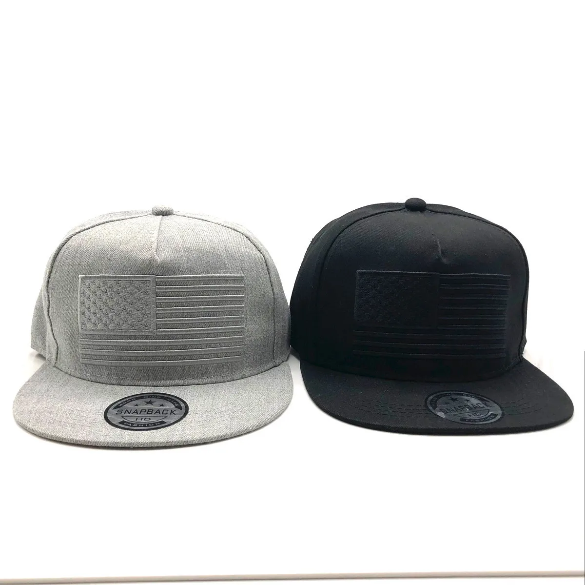 Raised Flag Embroidery Cool Flat Brim Baseball Cap For Men Outdoor Snapback Hats