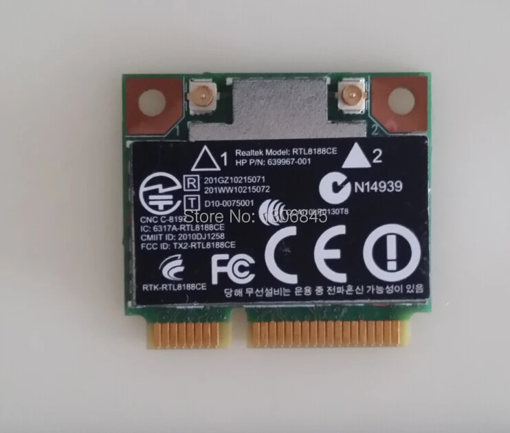

SSEA Wholesale Realtek RTL8188CE half Mini PCI-E 802.11b/g/n Wireless Card for HP 4535s 4730s CQ43 CQ57 2000 G4 G6 G7 640926-001