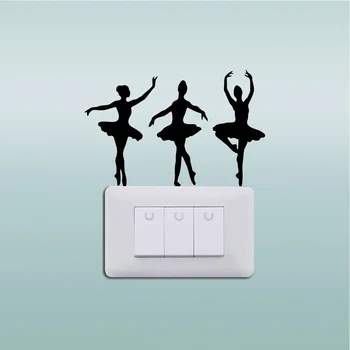 

15*10cm Ballerinas Silhouette Vinyl Light Stickers Ballet Dancer window Stickers