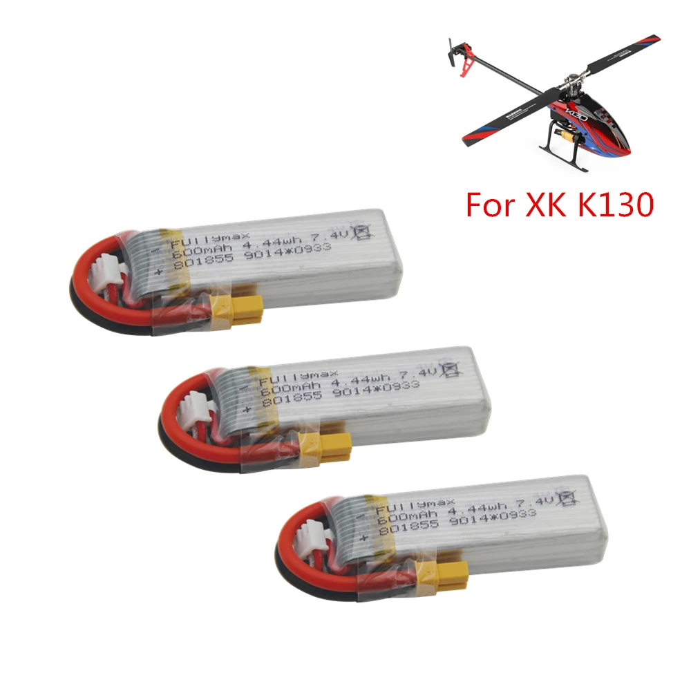 

7.4V 600mAh Lipo Battery For XK K130 RC Helicopter Spare Parts Accessories XK K130 Battery (In Stock )