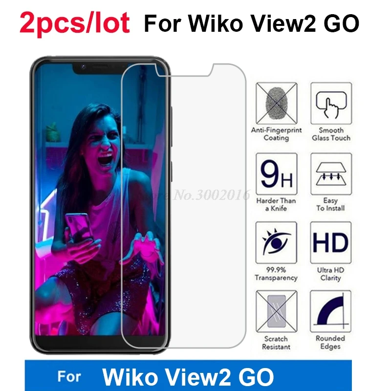 

2 Pcs For Wiko View2 Go Tempered Glass 9H Protective Ultra-thin Screen Protector Film For Wiko View 2 Go 5.93" Mobile Phone Film