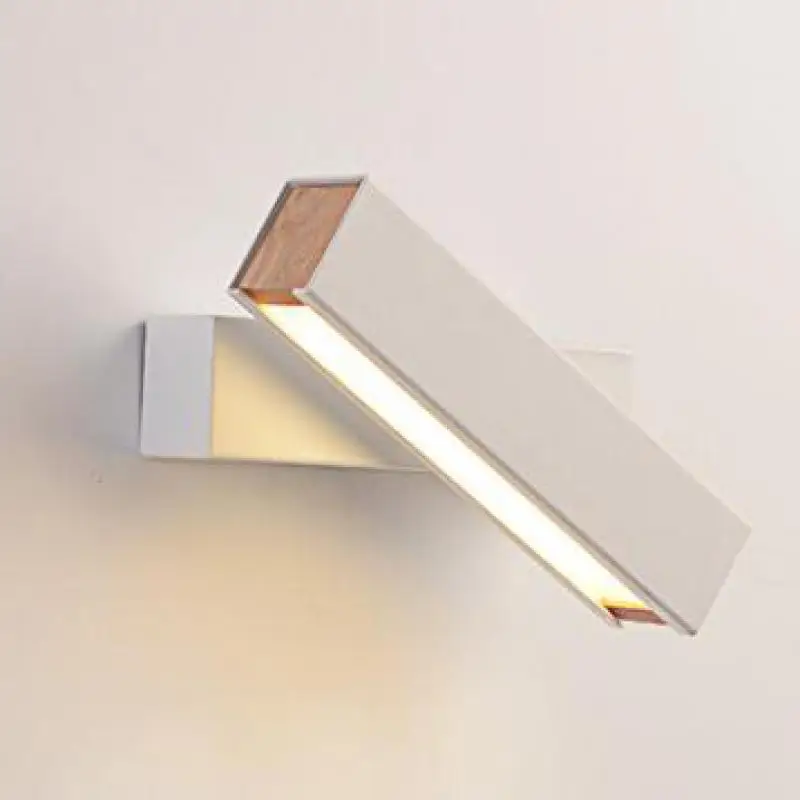 

Nordic Bedroom Wall Led Light Bedside Simple Modern Mirror Light Creative Living Room Rotary Dimming Reading Led Wood Wall Lamp